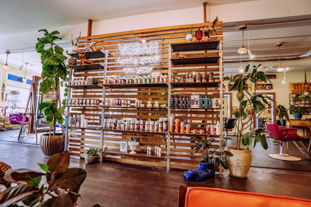 Interior of Virtue Vegan Salon in Columbus, Ohio