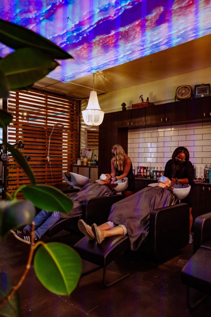 The Hair-Washing Area of Virtue Vegan Salon in Columbus, Ohio